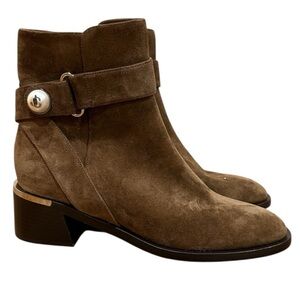 New Jimmy Choo Noor 45 Block Heel Booties‎ Velvet Suede US 6 E36 Luxury Staple